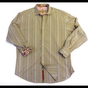 Robert Graham Mens L Dress Shirt Flip Cuff